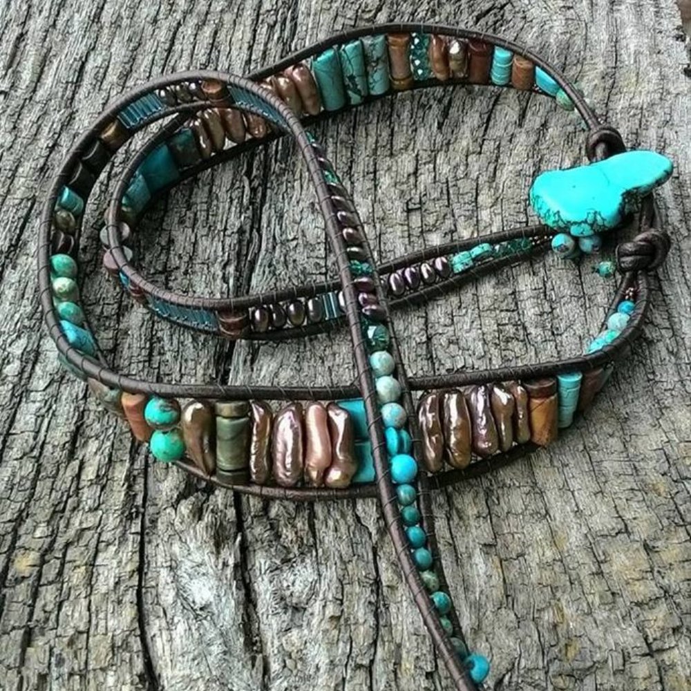 Turquoise wrap bracelet